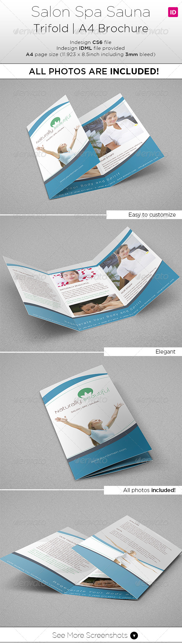 GraphicRiver Salon Spa Trifold A4 Brochure All Photo Included 7889341 GraphicRiver Salon Spa Trifold A4 Brochure All Photo Included 7889341