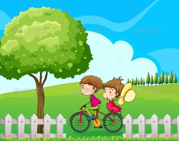 GraphicRiver Boy Biking with Girlfriend 7902682 GraphicRiver Boy Biking with Girlfriend 7902682