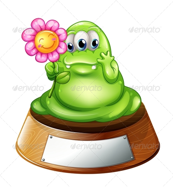 GraphicRiver Monster Holding Flower 7902904 GraphicRiver Monster Holding Flower 7902904
