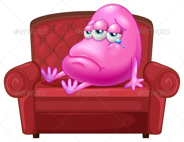 GraphicRiver Crying Monster on Red Sofa 7904040 GraphicRiver Crying Monster on Red Sofa 7904040