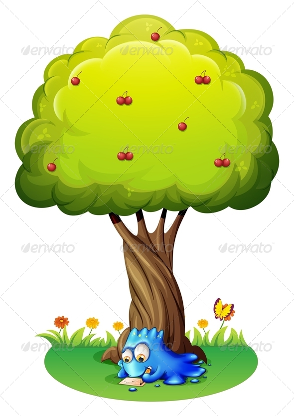 GraphicRiver Monster Writing Under Tree 7904186 GraphicRiver Monster Writing Under Tree 7904186