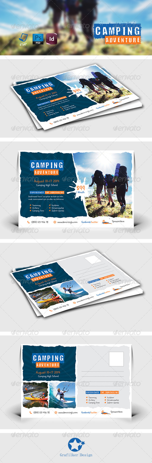 GraphicRiver Camping Adventure Postcard Templates 7904249 GraphicRiver Camping Adventure Postcard Templates 7904249