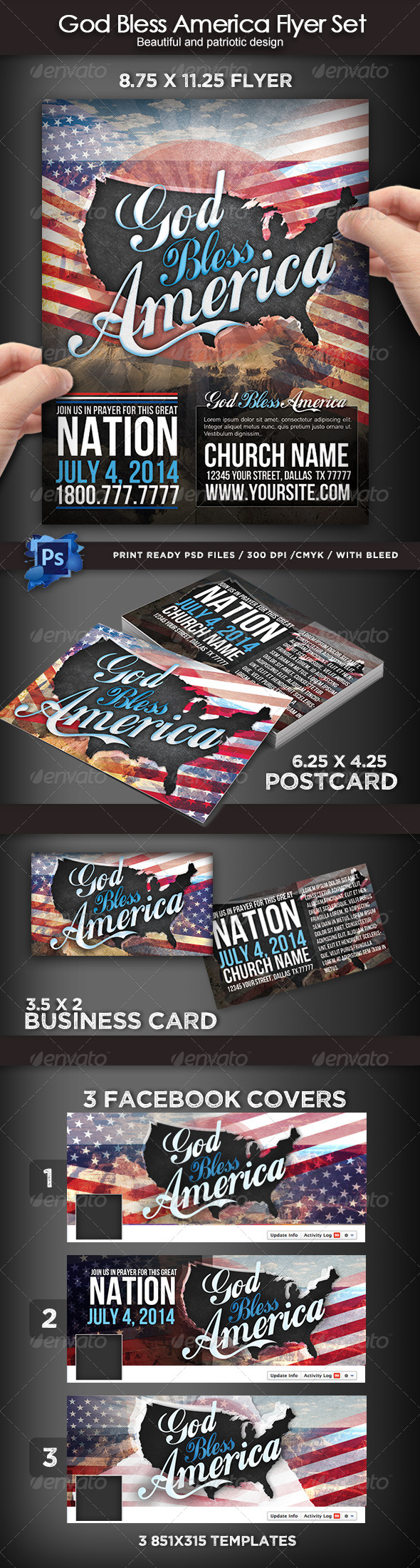GraphicRiver God Bless America Flyer Set 7904758 GraphicRiver God Bless America Flyer Set 7904758