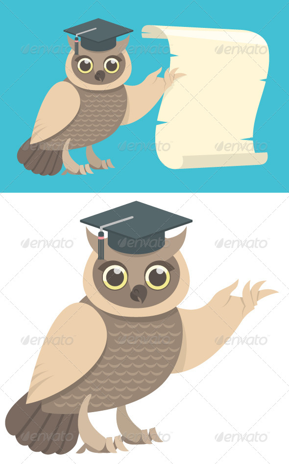 GraphicRiver Wise Owl with a Scroll 7910603 GraphicRiver Wise Owl with a Scroll 7910603