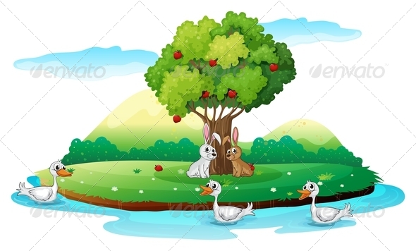 GraphicRiver Island with Animals 7912696 GraphicRiver Island with Animals 7912696