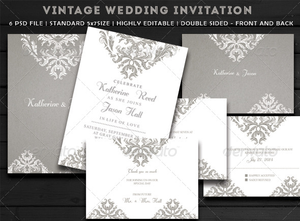 GraphicRiver Vintage Wedding Invitation 7912900 GraphicRiver Vintage Wedding Invitation 7912900