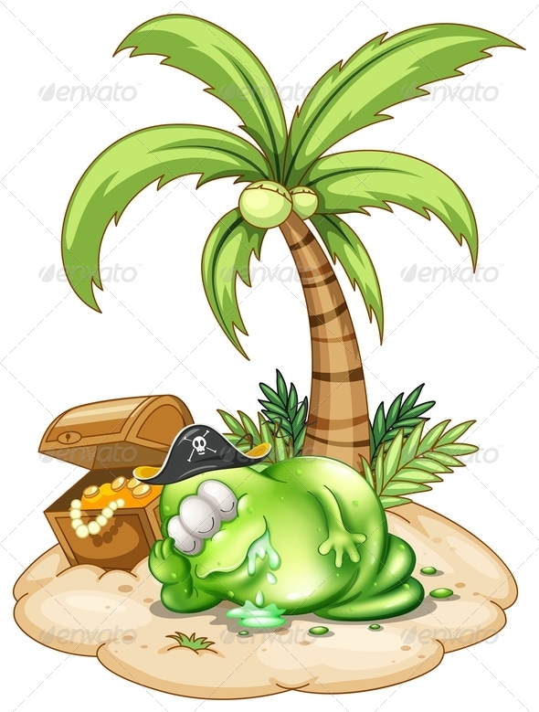 GraphicRiver Sleeping Pirate Monster Under the Coconut Tree 7915205 GraphicRiver Sleeping Pirate Monster Under the Coconut Tree 7915205