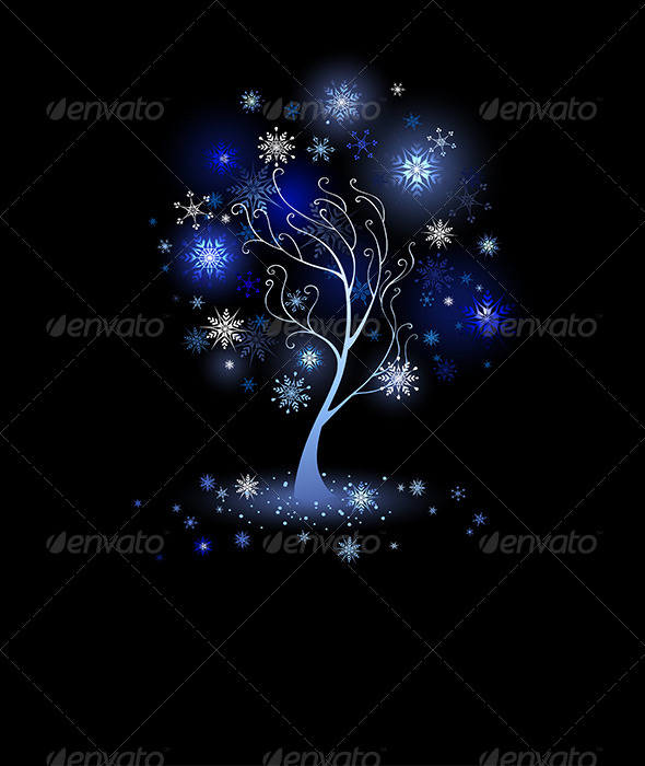 GraphicRiver Tree with Snowflakes 7915266 GraphicRiver Tree with Snowflakes 7915266