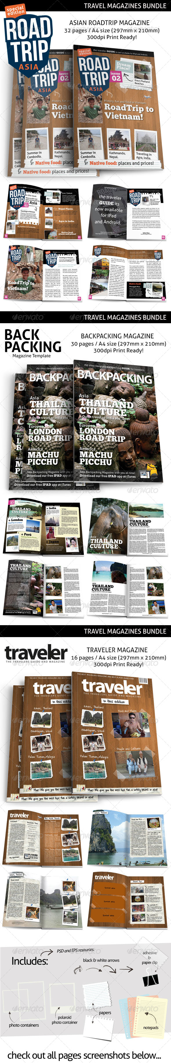 GraphicRiver Travel Print Magazines Bundle 7915557 GraphicRiver Travel Print Magazines Bundle 7915557