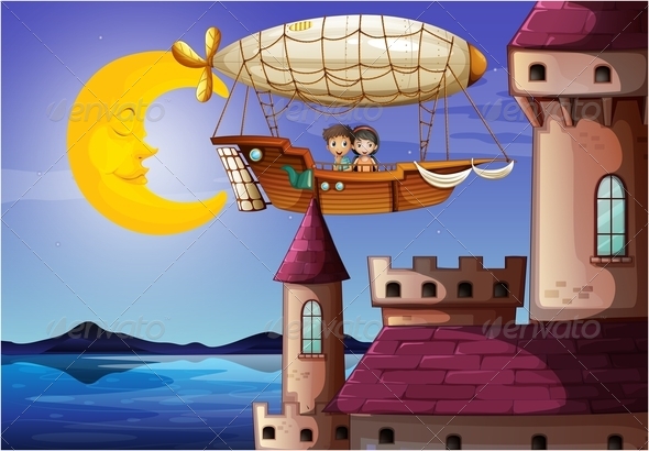 GraphicRiver Kids Watching the Castle 7915752 GraphicRiver Kids Watching the Castle 7915752