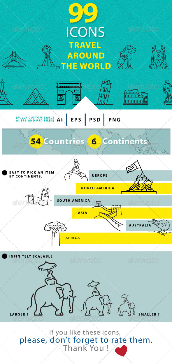 GraphicRiver Travel Around The World Line Icons 7921591 GraphicRiver Travel Around The World Line Icons 7921591