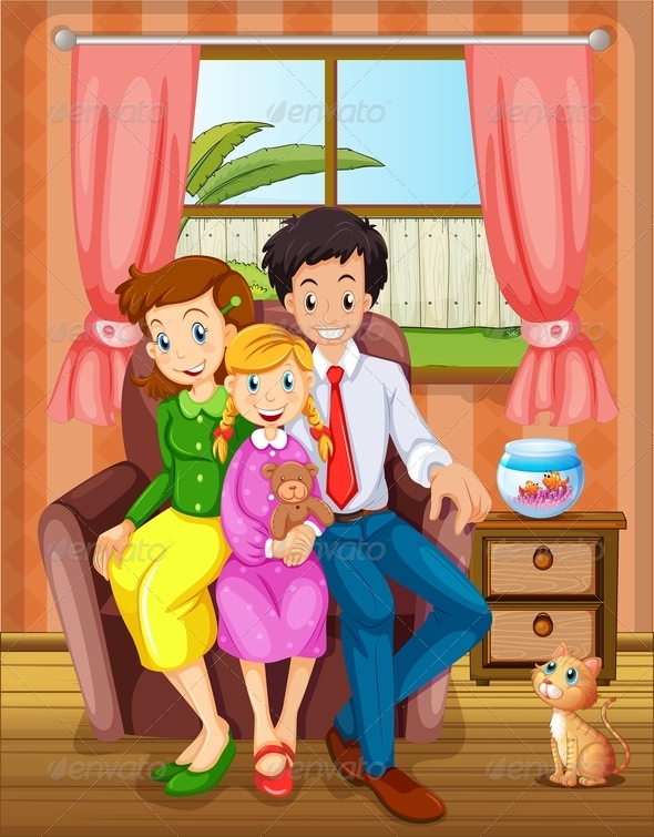 GraphicRiver Smiling Family inside House 7925674 GraphicRiver Smiling Family inside House 7925674