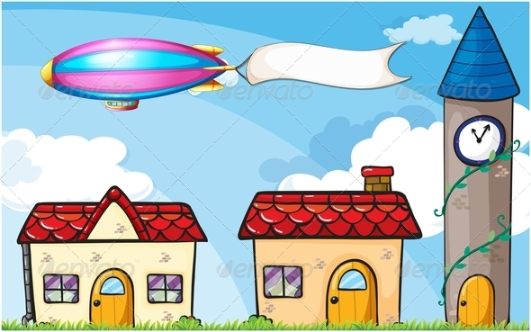 GraphicRiver Airship Carrying Empty Banner 7926830 GraphicRiver Airship Carrying Empty Banner 7926830