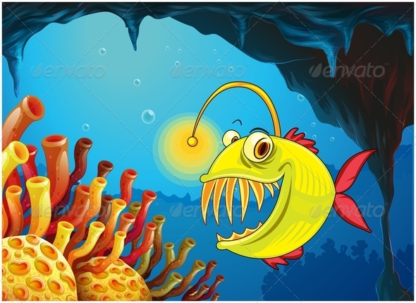 GraphicRiver A Cave with a Piranha 7927604 GraphicRiver A Cave with a Piranha 7927604