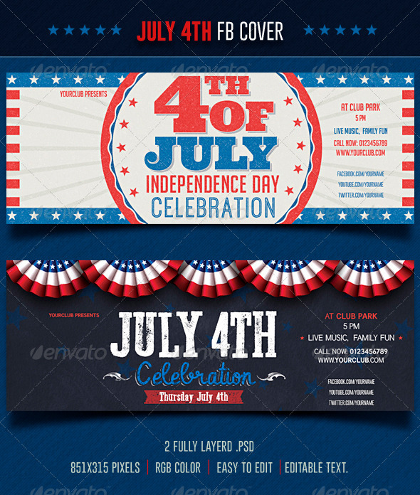 GraphicRiver July 4th Facebook 7929583 GraphicRiver July 4th Facebook 7929583