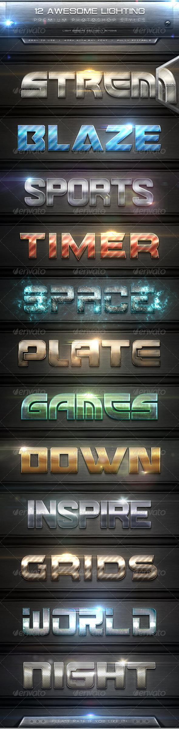 GraphicRiver 12 Awesome Lighting Text Effect Styles & Actions 7932807 GraphicRiver 12 Awesome Lighting Text Effect Styles & Actions 7932807