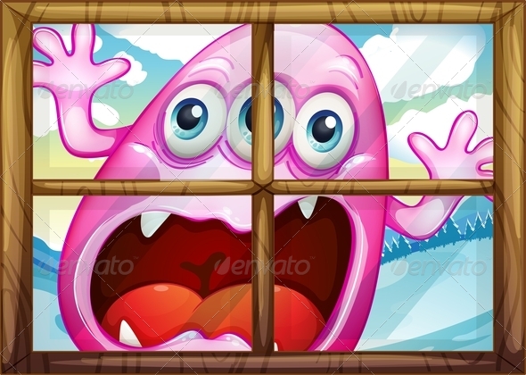 GraphicRiver Window with Monster 7937110 GraphicRiver Window with Monster 7937110