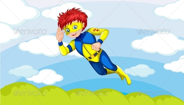 GraphicRiver Supehero in the Sky 7937133 GraphicRiver Supehero in the Sky 7937133