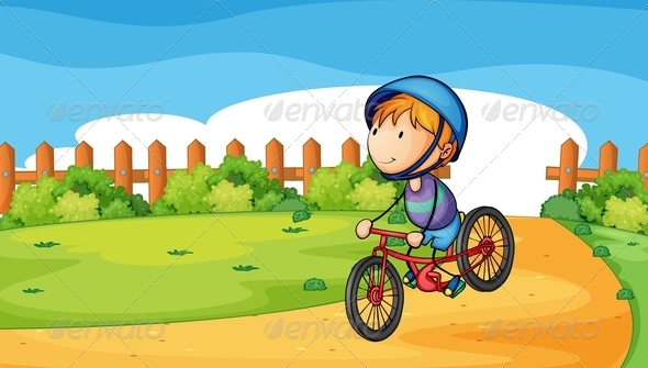 GraphicRiver Young Boy Biking Outdoor 7937473 GraphicRiver Young Boy Biking Outdoor 7937473
