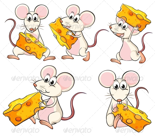 GraphicRiver Group of Mice Carrying Slices of Cheese 7937757 GraphicRiver Group of Mice Carrying Slices of Cheese 7937757