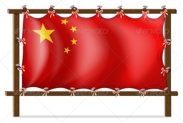 GraphicRiver A Wooden Frame with the Chinese Flag 7944771 GraphicRiver A Wooden Frame with the Chinese Flag 7944771