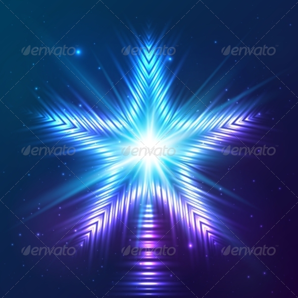 Blue Shining Vector Star (Decorative Symbols)