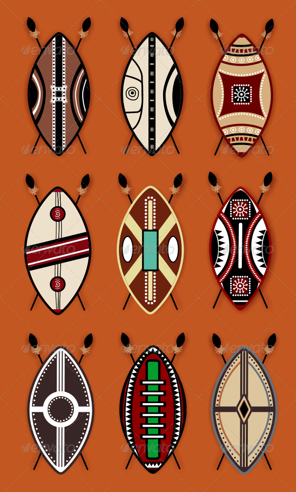 GraphicRiver Masai Shield Vector Designs 7956010 GraphicRiver Masai Shield Vector Designs 7956010