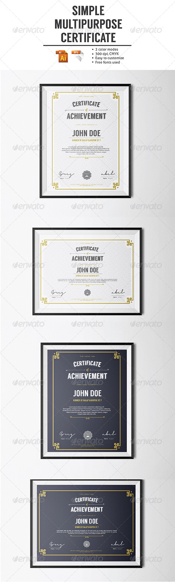 GraphicRiver Simple Multipurpose Certificate 7905543 GraphicRiver Simple Multipurpose Certificate 7905543
