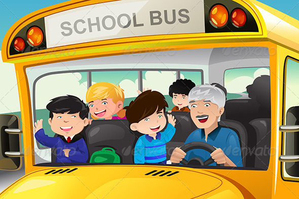 GraphicRiver Kids in a School Bus 7957093 GraphicRiver Kids in a School Bus 7957093