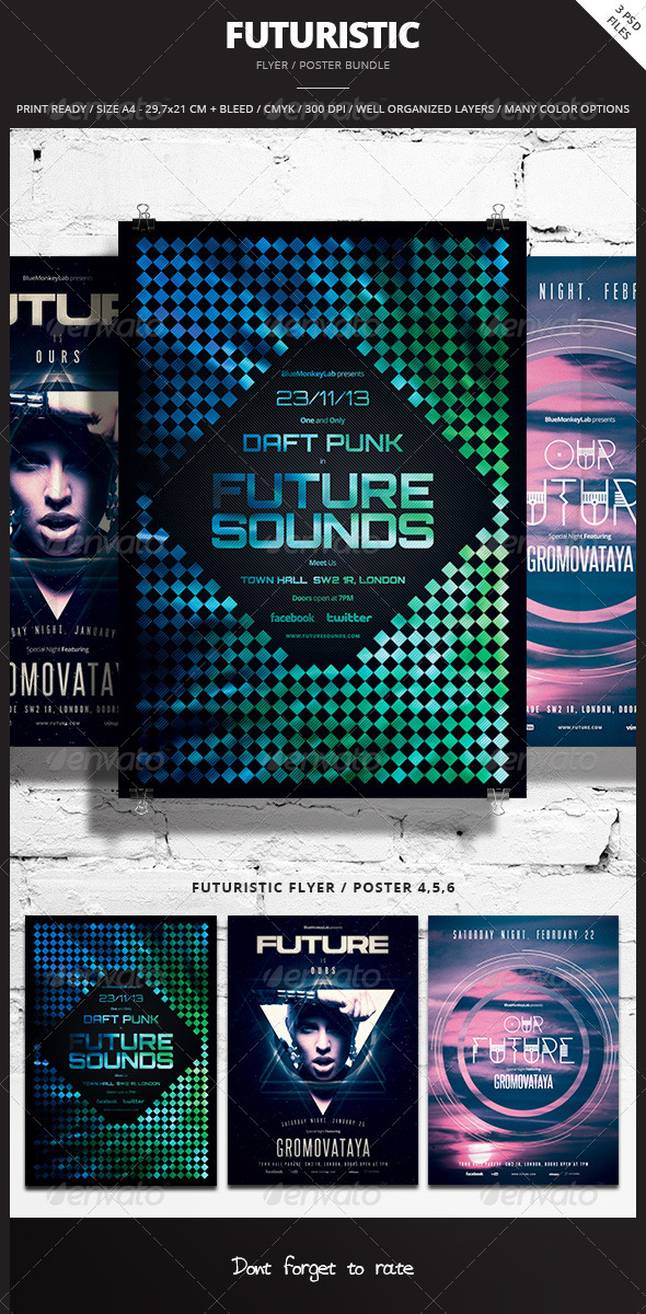 GraphicRiver Futuristic Flyer Poster Bundle 2 7959711 GraphicRiver Futuristic Flyer Poster Bundle 2 7959711