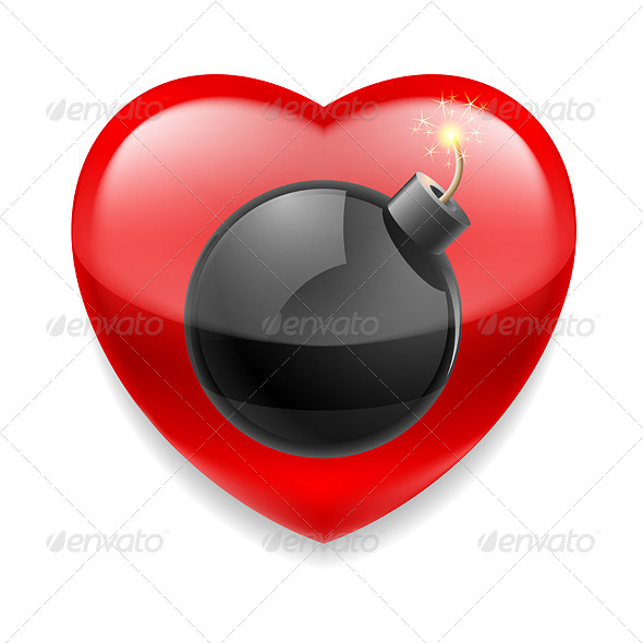GraphicRiver Heart with Bomb 7974636 GraphicRiver Heart with Bomb 7974636