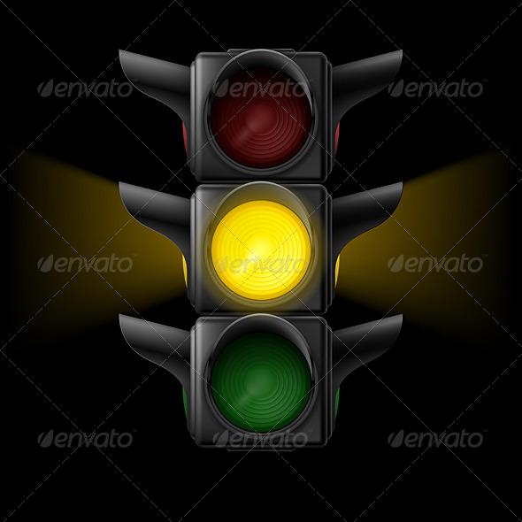 GraphicRiver Traffic Light with Yellow On 7981350 GraphicRiver Traffic Light with Yellow On 7981350