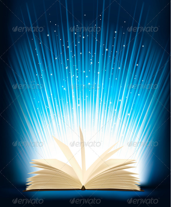 GraphicRiver Opened Magic Book With Magic Light 812980 GraphicRiver Opened Magic Book With Magic Light 812980