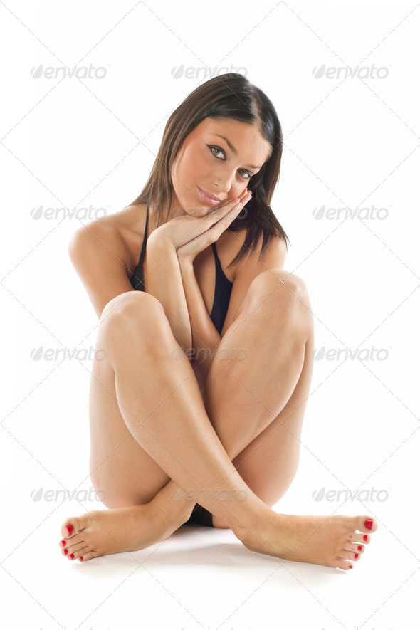 Beautiful Woman sitting and Feeling Good - Stock Photo - Images