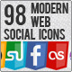Modern Web Social Icons Modern Web Social Icons - GraphicRiver Item for Sale