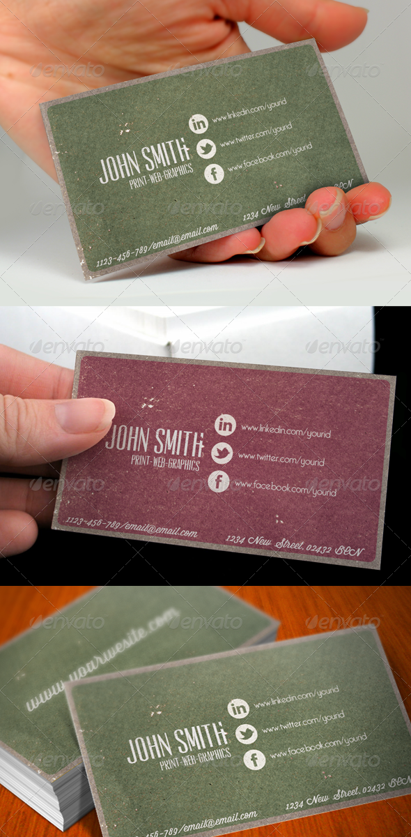 GraphicRiver Social Media Vintage Business Card 821701 GraphicRiver Social Media Vintage Business Card 821701