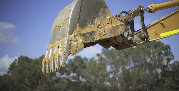Excavator Clearing Ground Excavator Clearing Ground