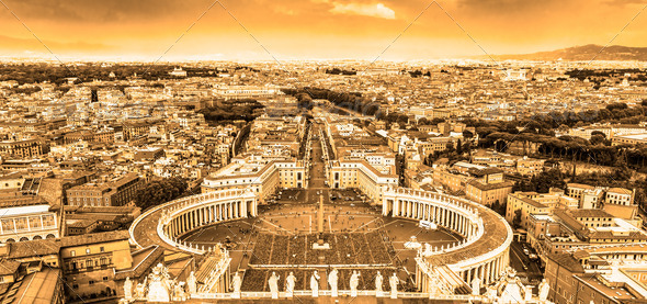 Saint Peter27;s Square in Vatican, Rome, Italy.