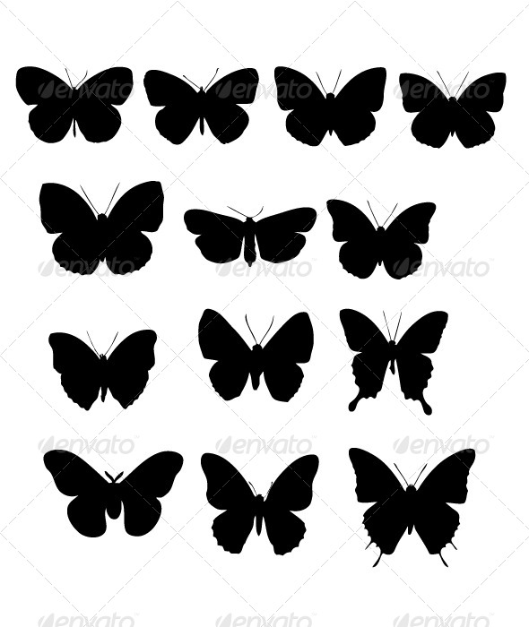 GraphicRiver Butterfiles Silhouettes 8470303 GraphicRiver Butterfiles Silhouettes 8470303