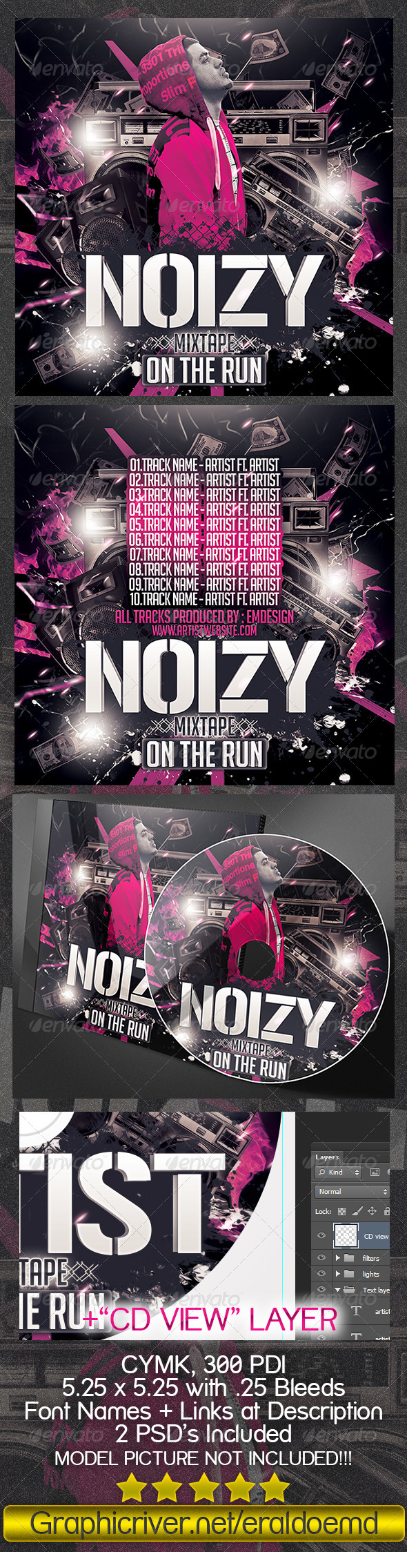GraphicRiver CD Mixtape Cover 8465985 GraphicRiver CD Mixtape Cover 8465985
