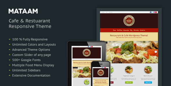 Mataam Restaurant Responsive Wordpress Theme Mataam Restaurant Responsive Wordpress Theme