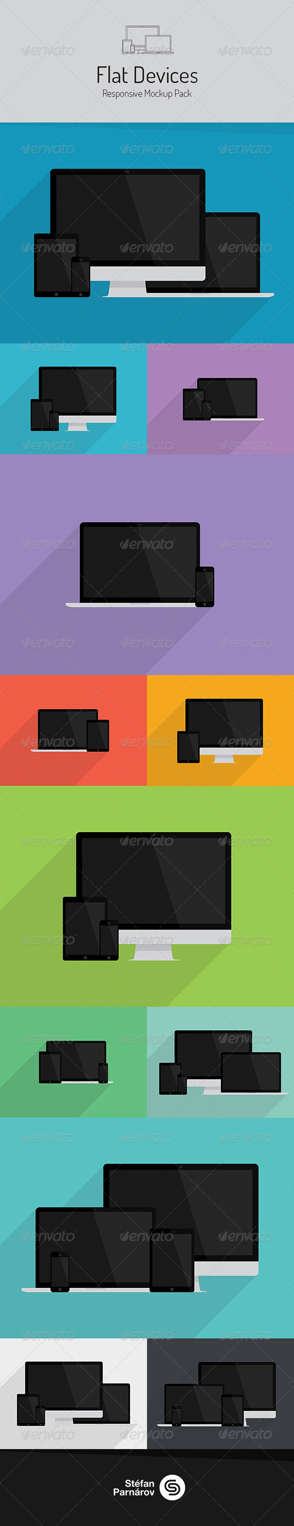 Flat Devices - Responsive Mockup Pack