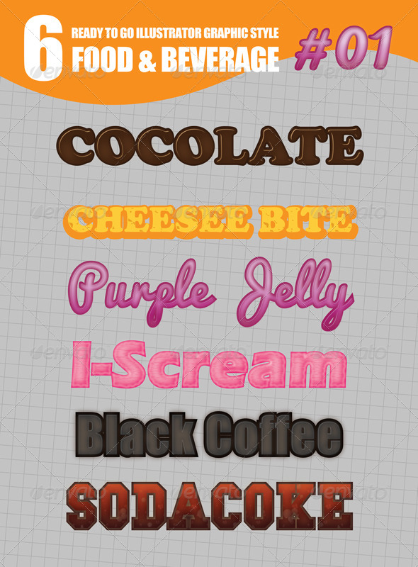 GraphicRiver 6 Food & Beverages Graphic Styles #1 8472387 GraphicRiver 6 Food & Beverages Graphic Styles #1 8472387