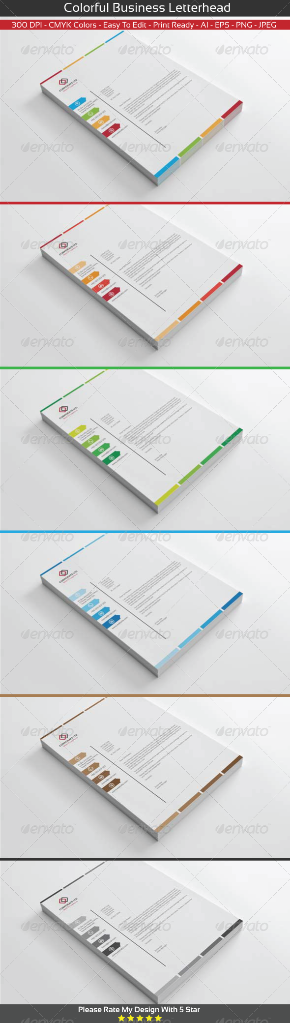 GraphicRiver Colorful Business Letterhead 8469499 GraphicRiver Colorful Business Letterhead 8469499