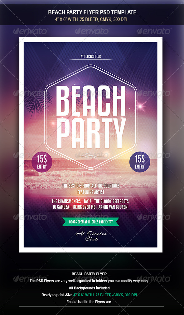 GraphicRiver Beach Party Flyer 8476844 GraphicRiver Beach Party Flyer 8476844
