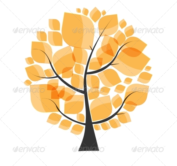 GraphicRiver Beautiful Autumn Tree on a White Background Vector 8486309 GraphicRiver Beautiful Autumn Tree on a White Background Vector 8486309