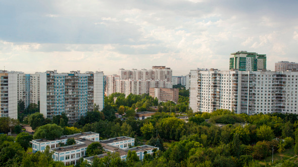 Residential Area With Clouds In The Sky Above Residential Area With Clouds In The Sky Above