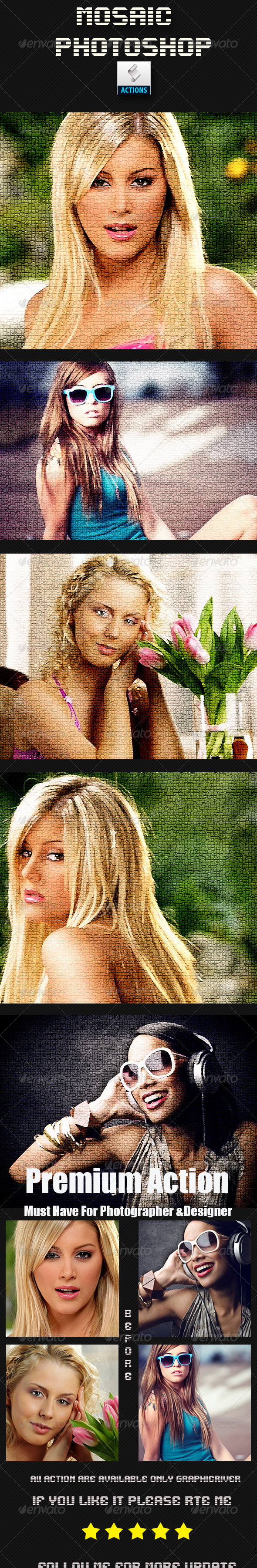 GraphicRiver Mosaic Manipulation Photoshop Action 8486960 GraphicRiver Mosaic Manipulation Photoshop Action 8486960