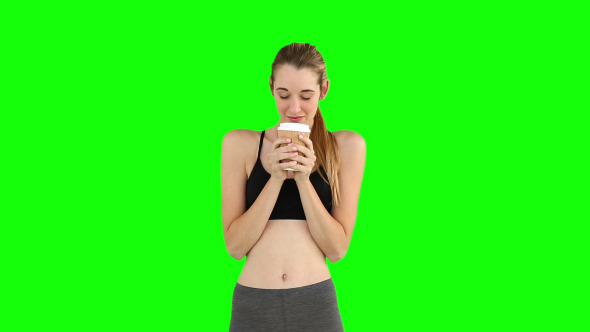 Fit Model Drinking From Disposable Cup 1 Fit Model Drinking From Disposable Cup 1