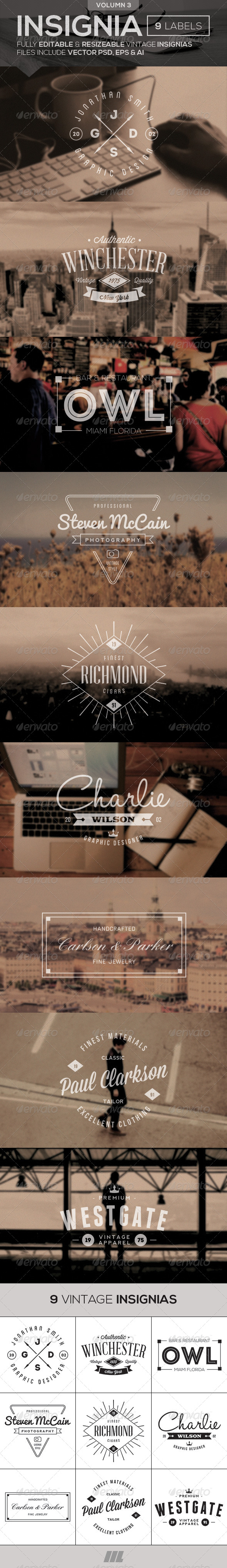 GraphicRiver Vintage Logo Insignias Vol 3 8487623 GraphicRiver Vintage Logo Insignias Vol 3 8487623